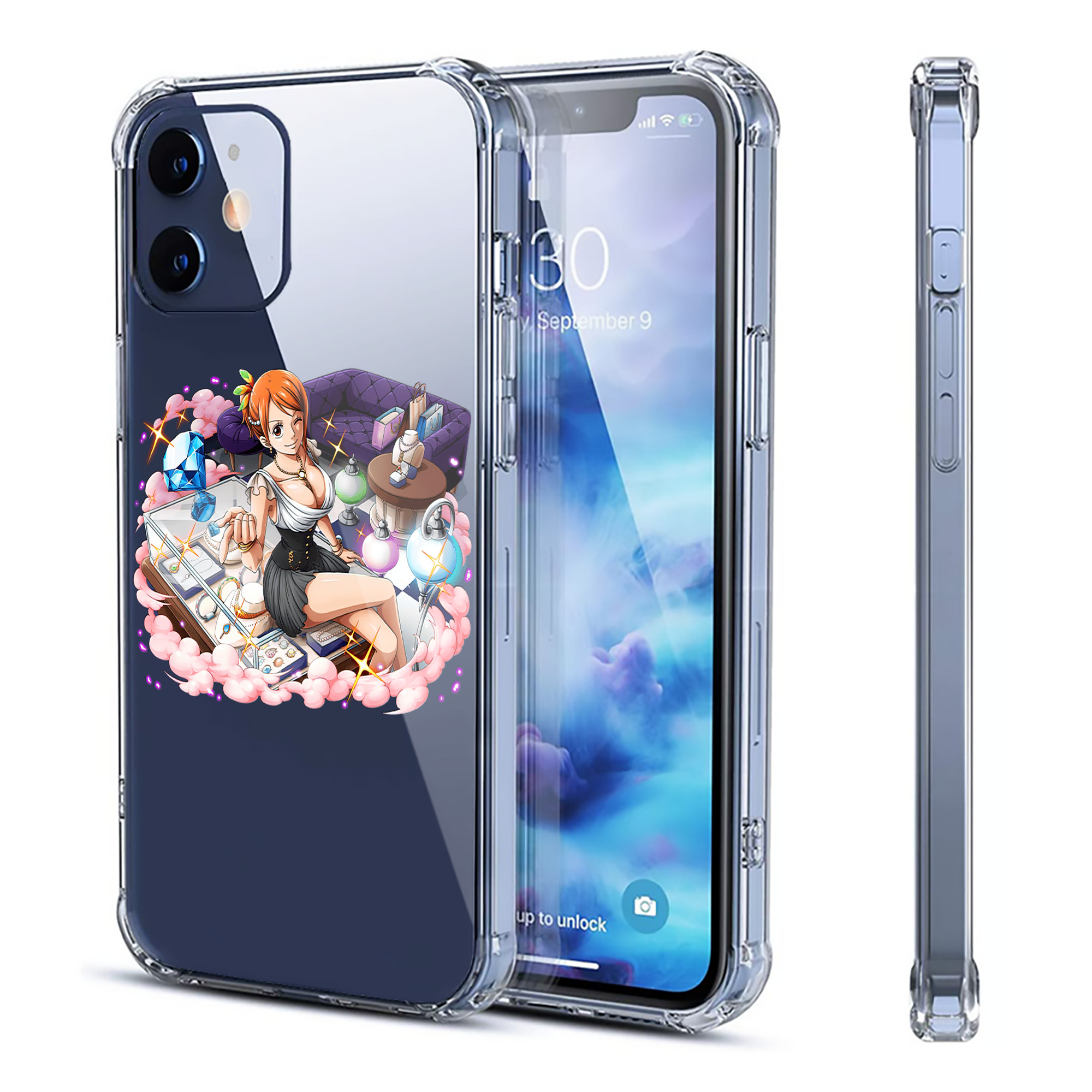（画像用） ワンピース ナミ ONE PIECE Nami 【iPhone 12シリーズ対応】透明スマホケース（クリアソフトケース）